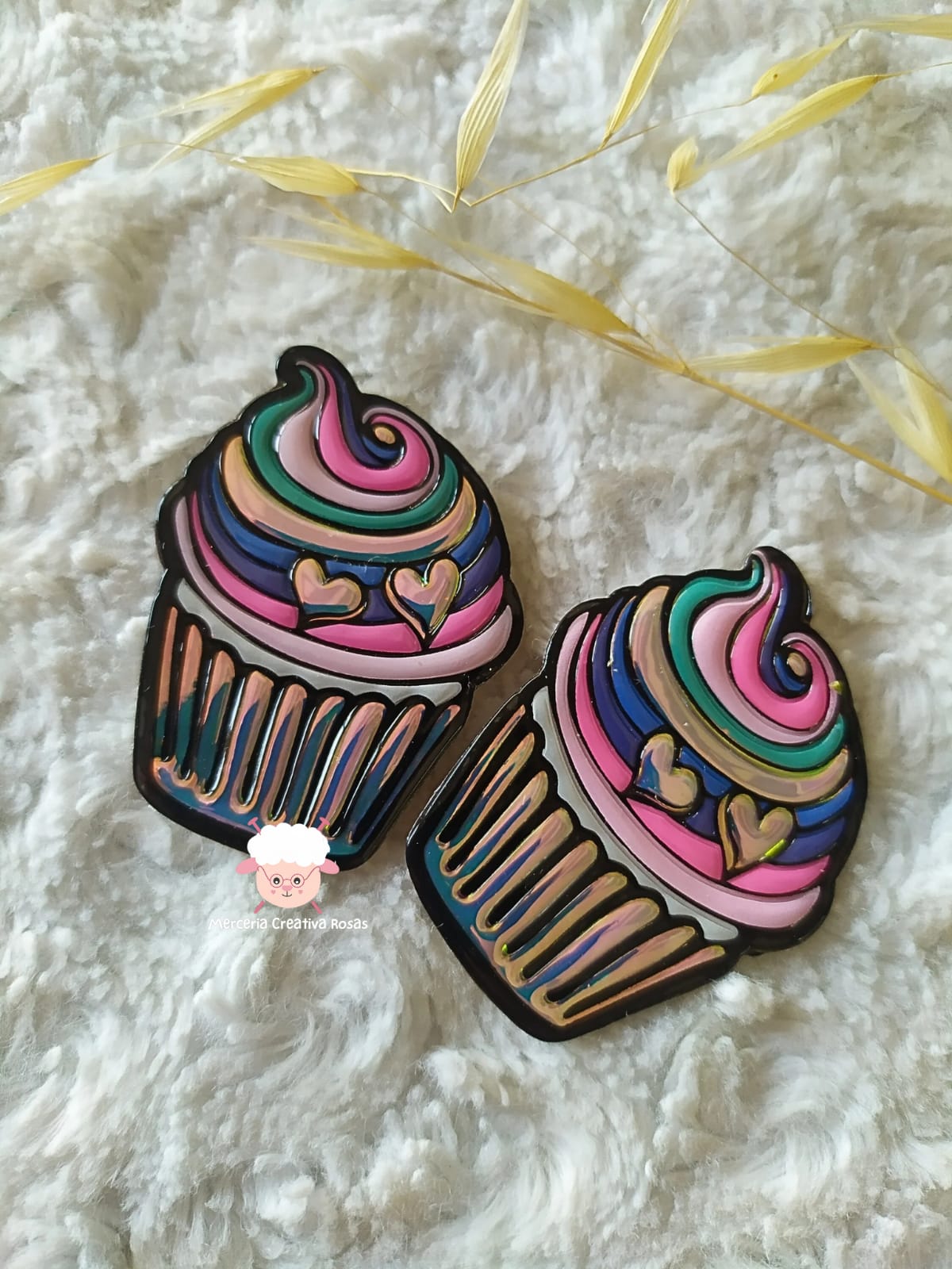 Aplique tornasol cupcake