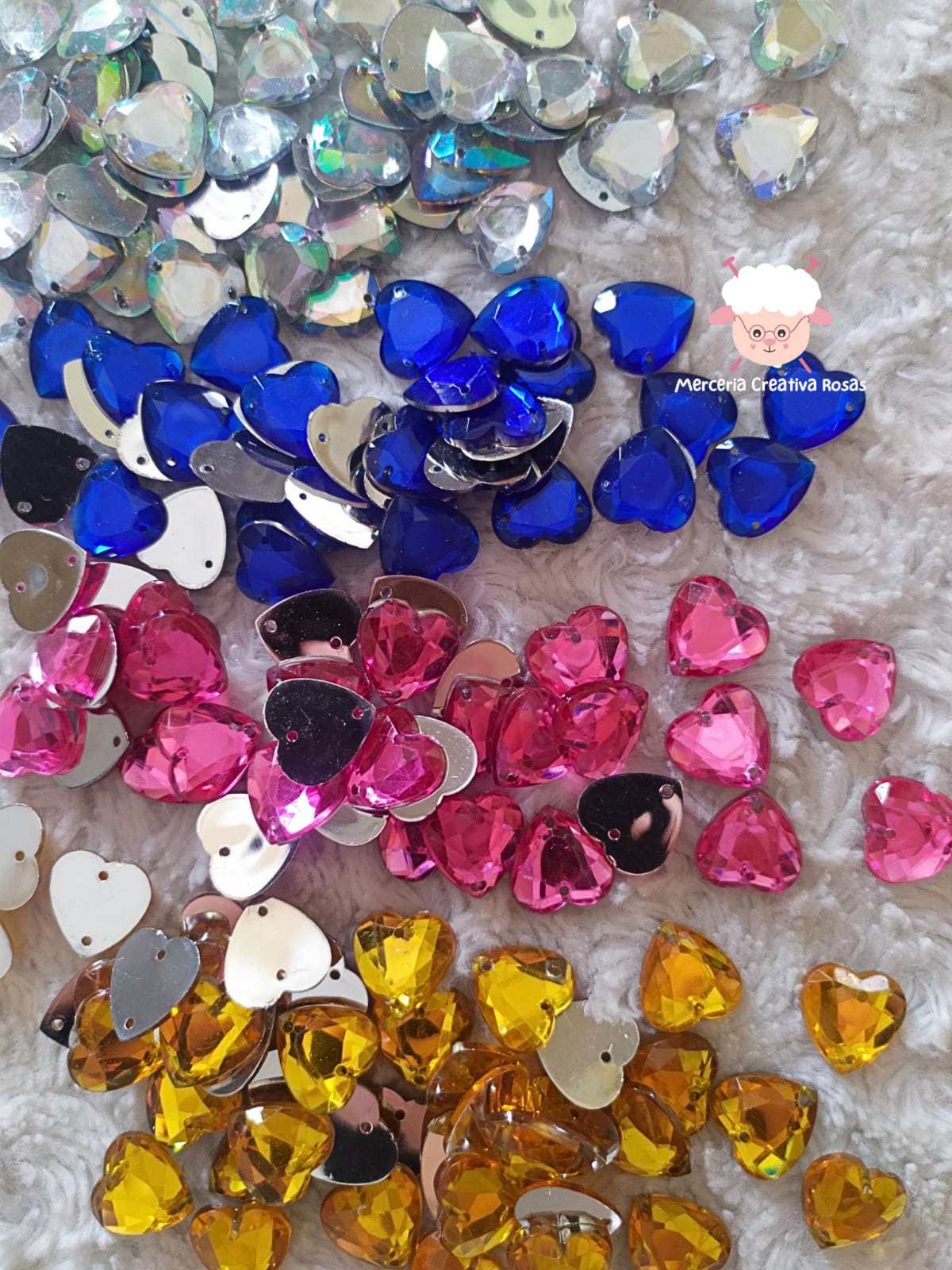 Gema corazon para coser 14 mm