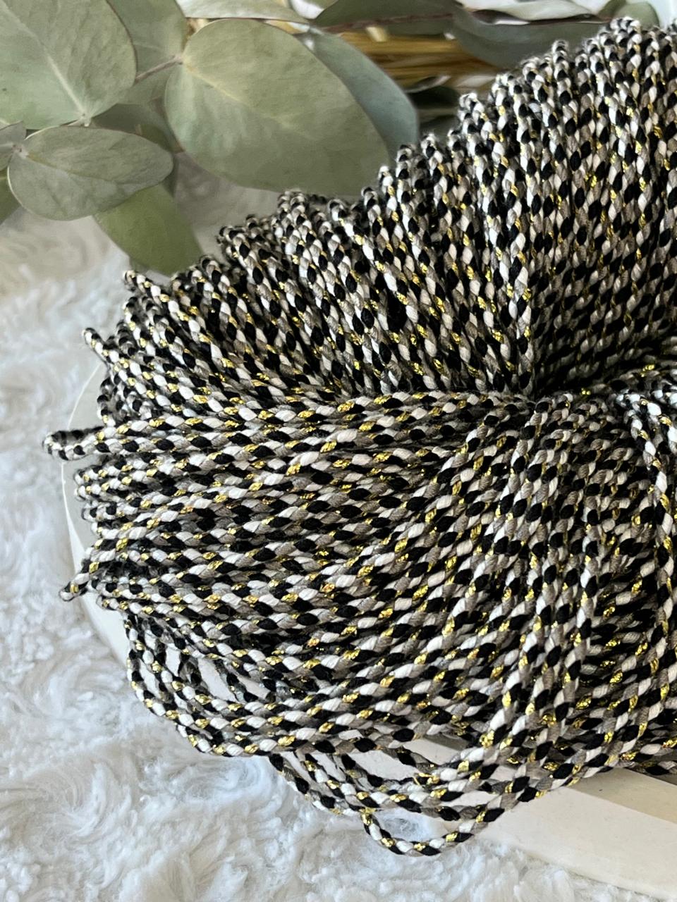 Cordon trenzado con lurex 2 mm