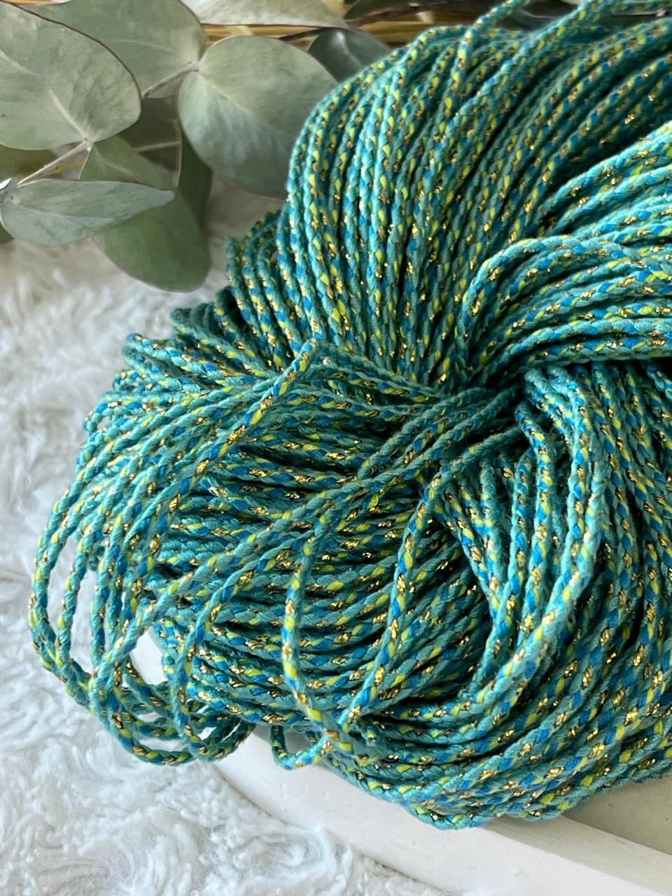 Cordon trenzado con lurex 2 mm