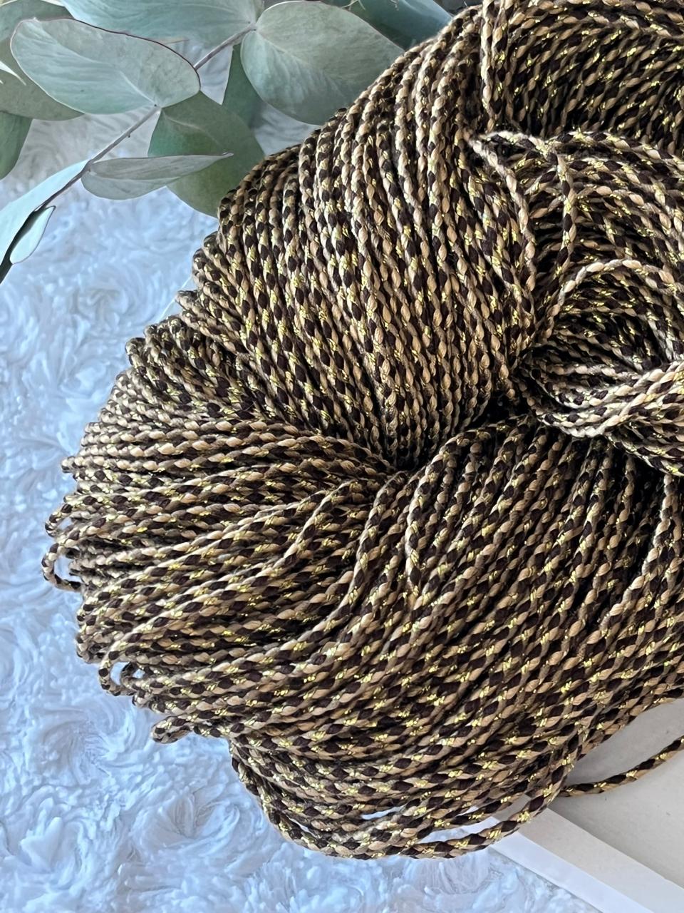 Cordon trenzado con lurex 2 mm