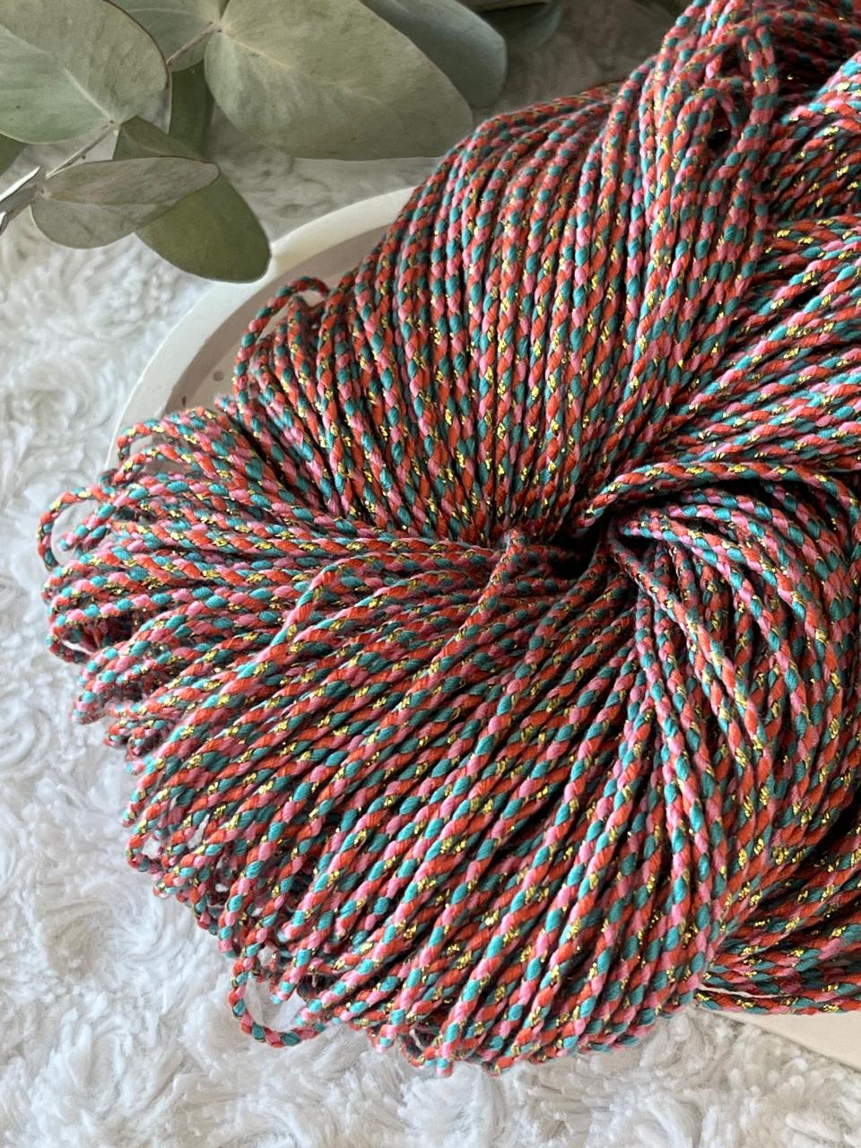 Cordon trenzado con lurex 2 mm