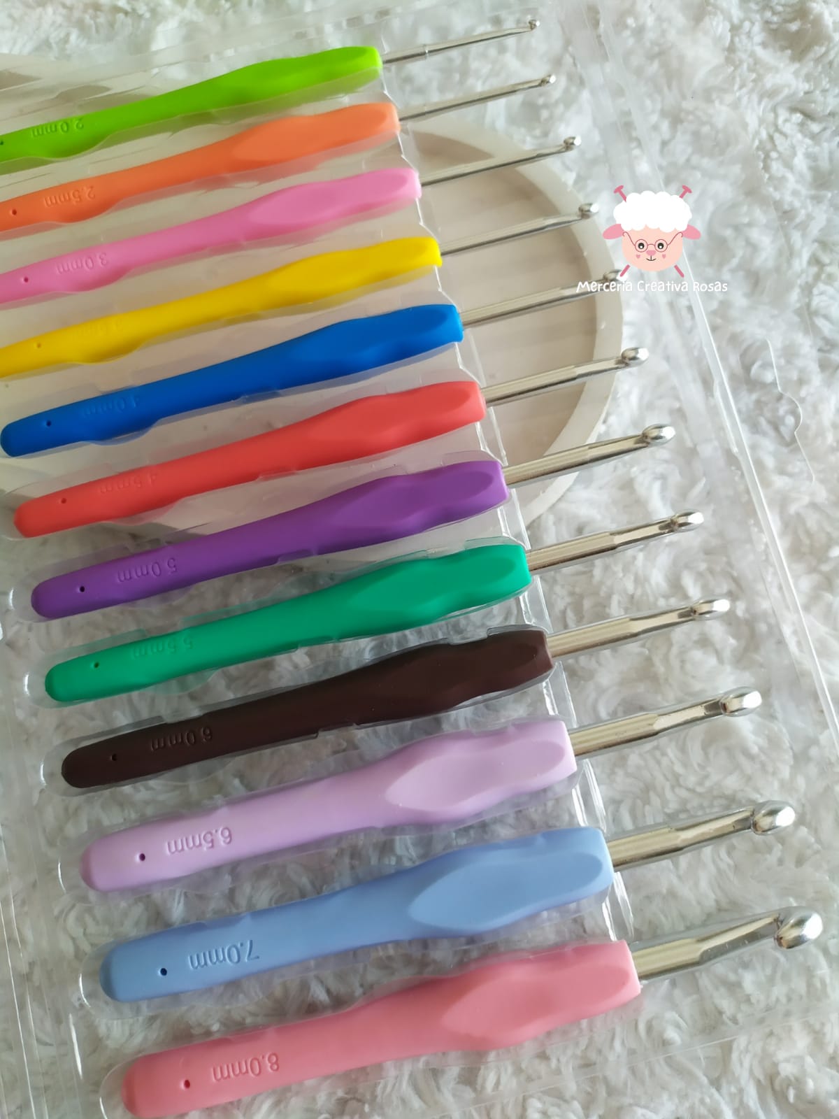 Set agujas crochet mango silicona x9