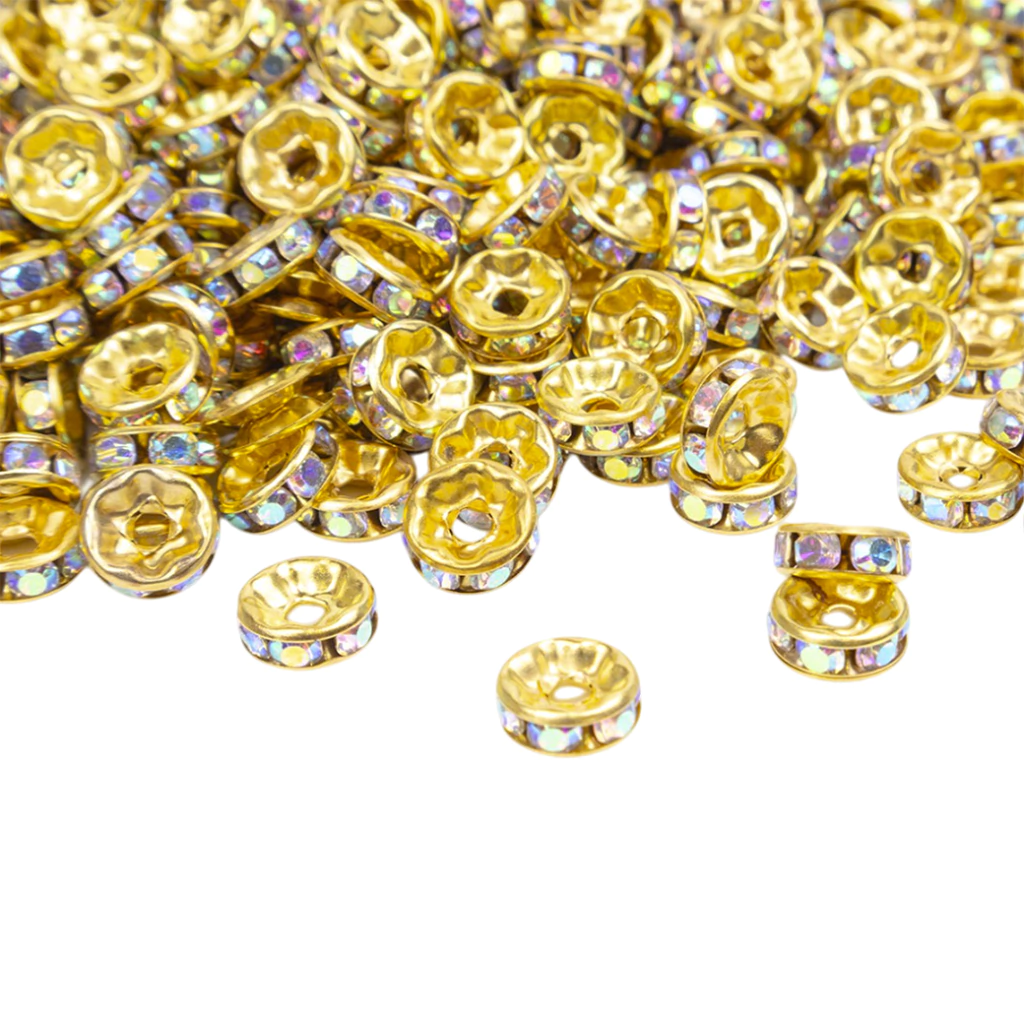 Rondel strass dorado tornasol 8 mm