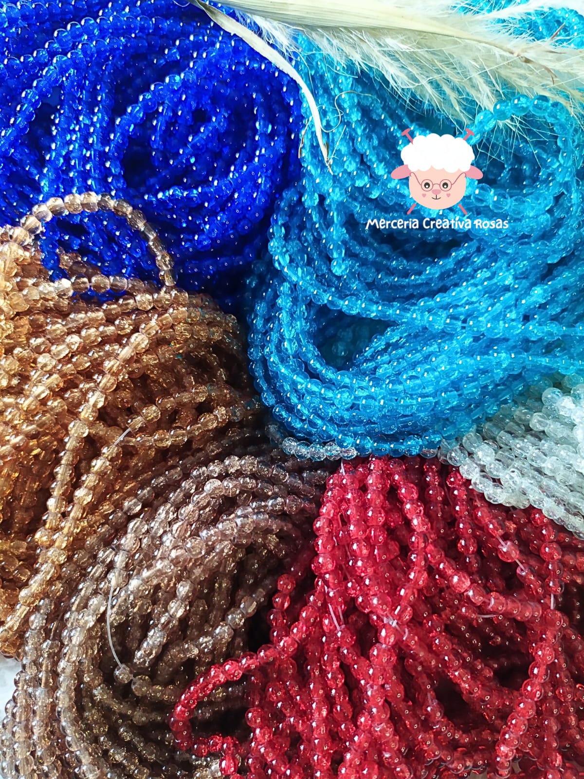 Tira perla vidrio craquelada 4 mm